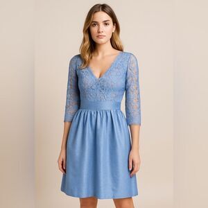 Eliza J Blue Fit & Flare Dress – Size 10 Wedding, Garden Party, Derby Cocktail